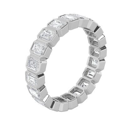 2.5CTW Emerald Lab-Grown Diamond Bezel Eternity Band Ring