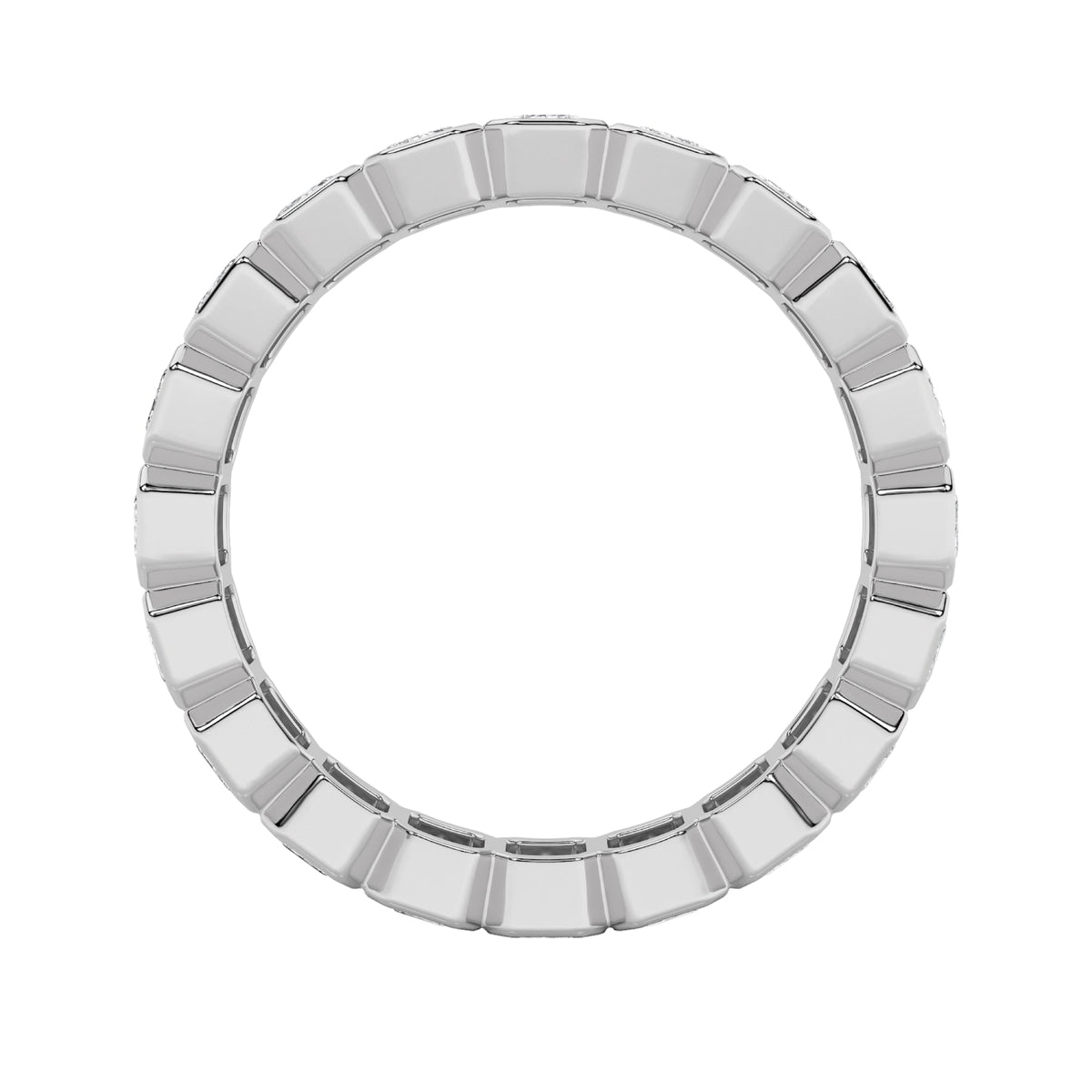 2.5CTW Emerald Lab-Grown Diamond Bezel Eternity Band Ring