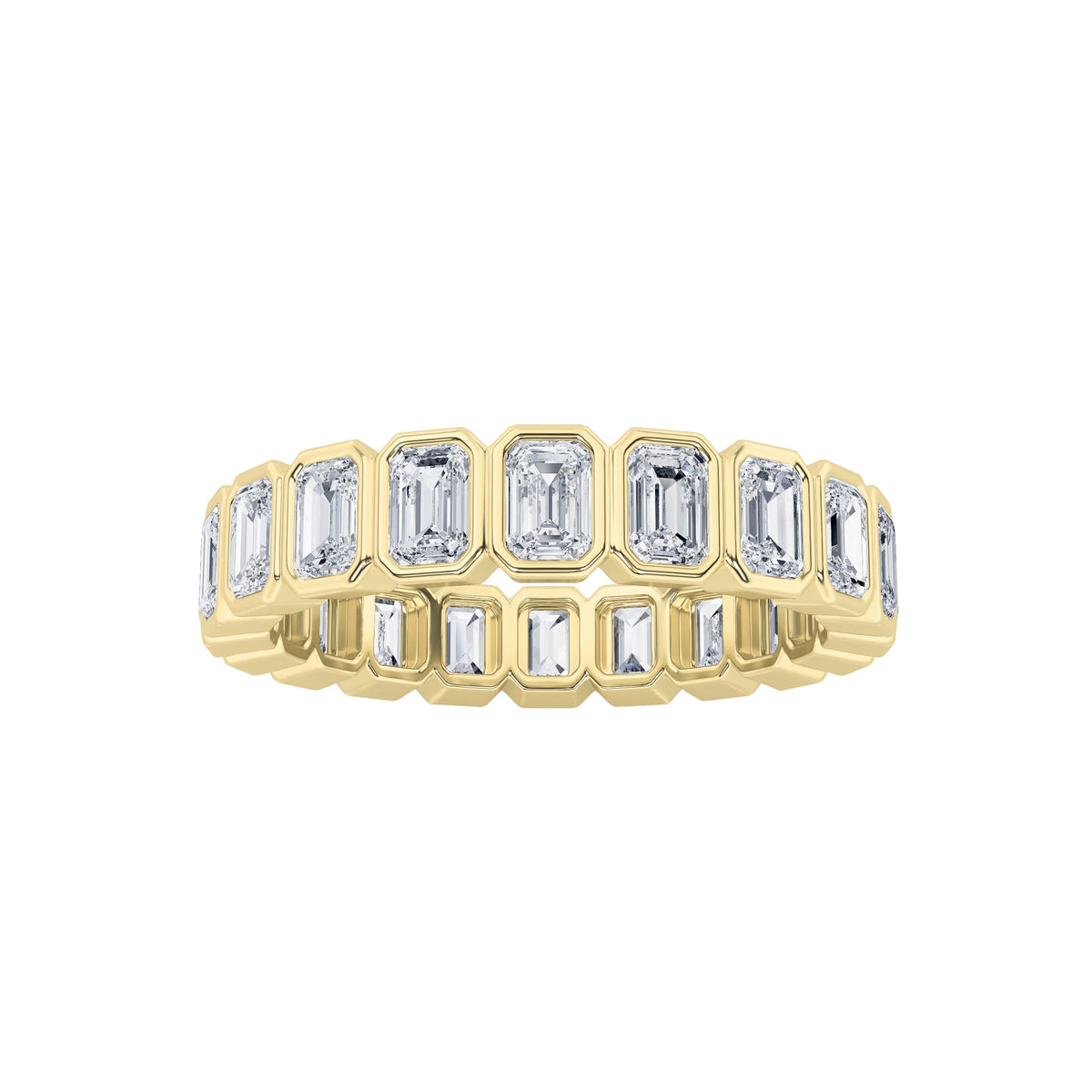 2.5CTW Emerald Lab-Grown Diamond Bezel Eternity Band Ring