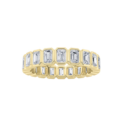 2.5CTW Emerald Lab-Grown Diamond Bezel Eternity Band Ring