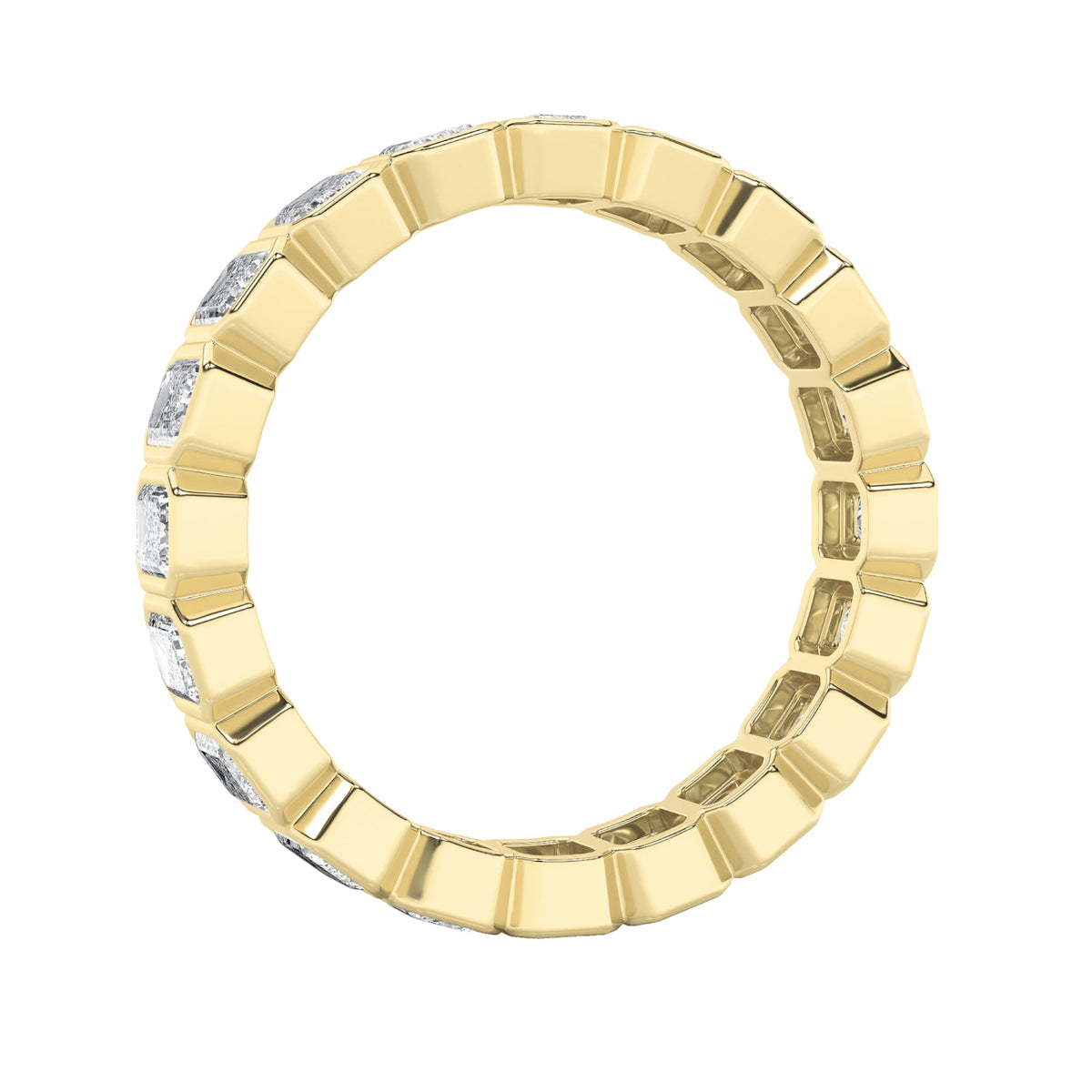 2.5CTW Emerald Lab-Grown Diamond Bezel Eternity Band Ring