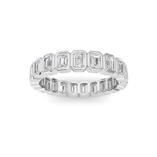 2.6CTW Emerald Lab-Grown Diamond Bezel Eternity Band Ring