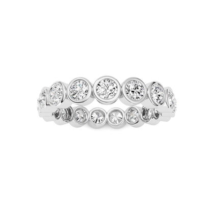 2.2CTW Round Lab-Grown Diamond Bezel Eternity Band Ring - Size 9