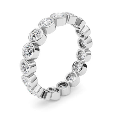2.2CTW Round Lab-Grown Diamond Bezel Eternity Band Ring - Size 9