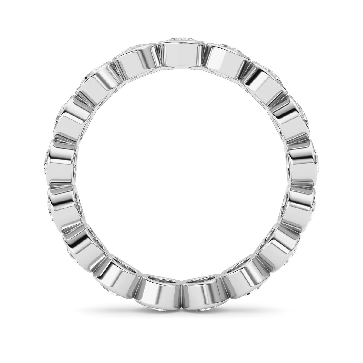 2.2CTW Round Lab-Grown Diamond Bezel Eternity Band Ring - Size 9