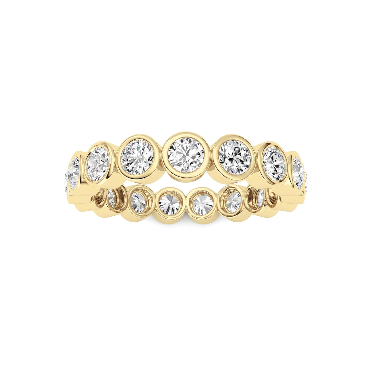 2.2CTW Round Lab-Grown Diamond Bezel Eternity Band Ring - Size 9