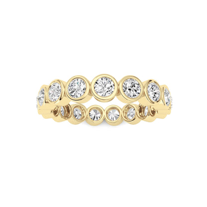 2.2CTW Round Lab-Grown Diamond Bezel Eternity Band Ring - Size 9
