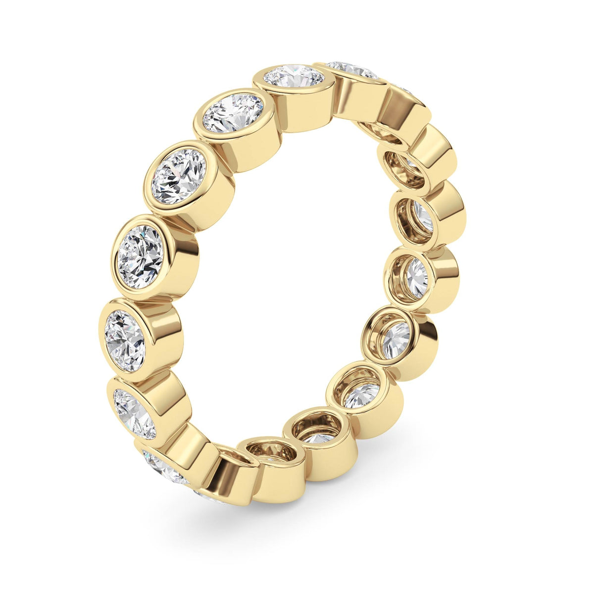 2.2CTW Round Lab-Grown Diamond Bezel Eternity Band Ring - Size 9