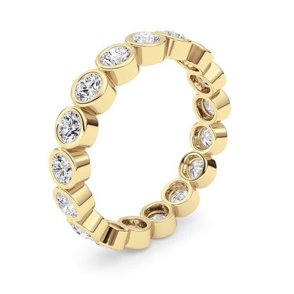 2.2CTW Round Lab-Grown Diamond Bezel Eternity Band Ring - Size 9