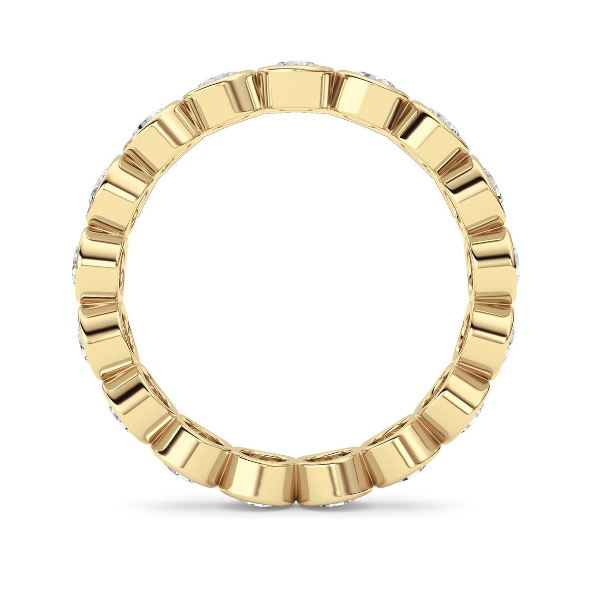 2.2CTW Round Lab-Grown Diamond Bezel Eternity Band Ring - Size 9