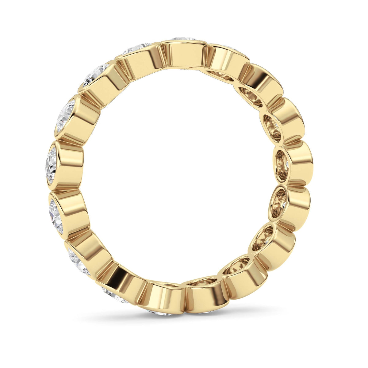 2.2CTW Round Lab-Grown Diamond Bezel Eternity Band Ring - Size 9
