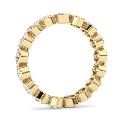 2.2CTW Round Lab-Grown Diamond Bezel Eternity Band Ring - Size 9