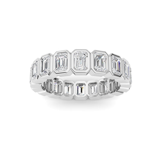 2.75CTW Emerald Lab-Grown Diamond Bezel Eternity Band Ring - Size 6