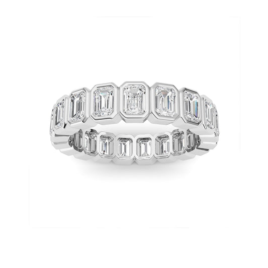 2.75CTW Emerald Lab-Grown Diamond Bezel Eternity Band Ring - Size 7