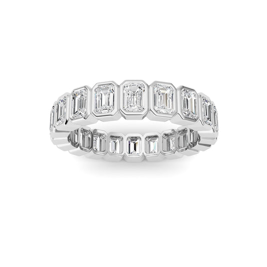 3.00CTW Emerald Lab-Grown Diamond Bezel Eternity Band Ring - Size 8