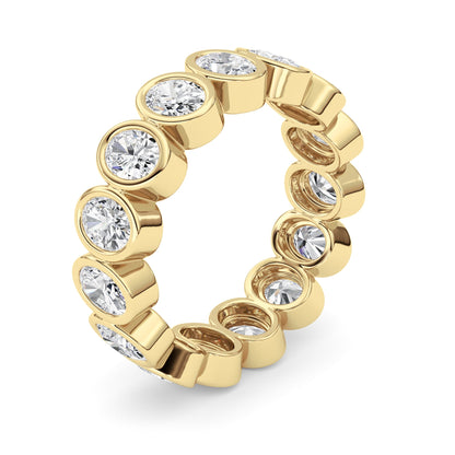 2.25CTW Oval Lab-Grown Diamond Bezel Eternity Band Ring 15 Stones