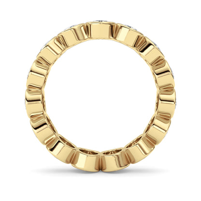 2.25CTW Oval Lab-Grown Diamond Bezel Eternity Band Ring 15 Stones