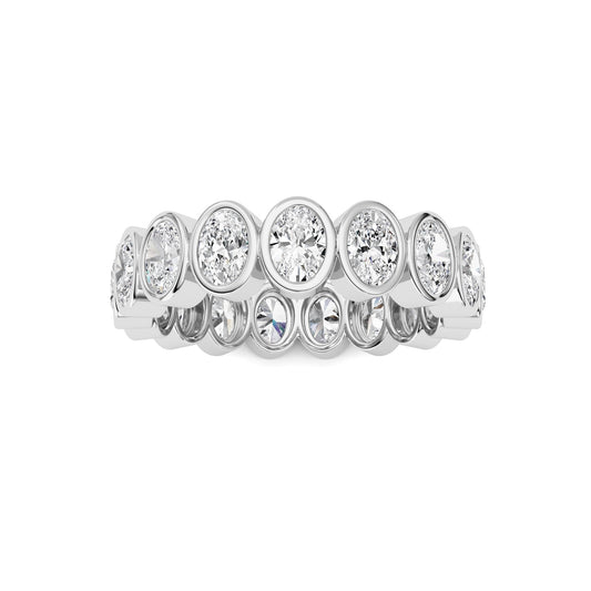 2.5CTW Oval Lab-Grown Diamond Bezel Eternity Band Ring