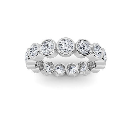 2.2CTW Round Lab-Grown Diamond Bezel Eternity Band Ring 15 Stones