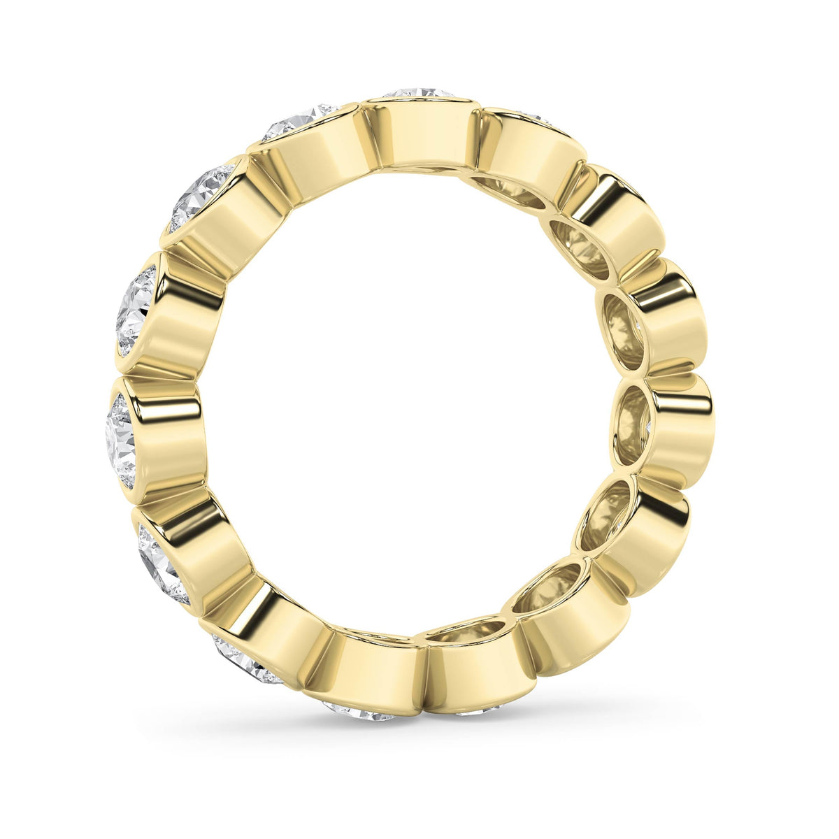 2.2CTW Round Lab-Grown Diamond Bezel Eternity Band Ring 15 Stones