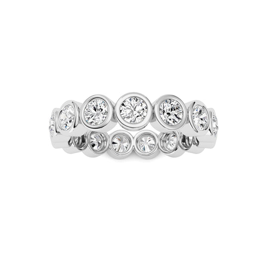 2.3CTW Round Lab-Grown Diamond Bezel Eternity Band Ring