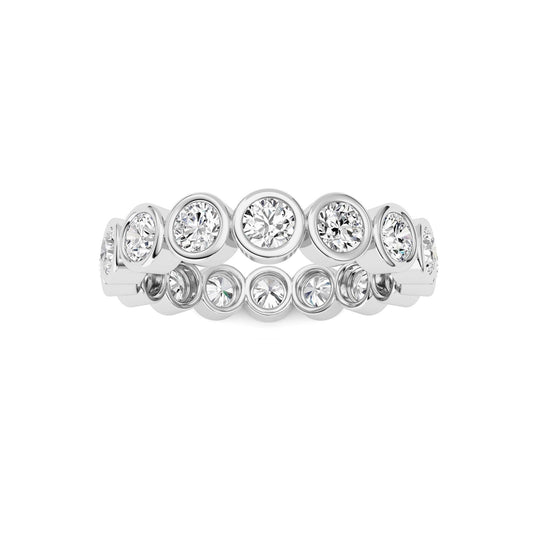 2.4CTW Round Lab-Grown Diamond Bezel Eternity Band Ring - Size 9