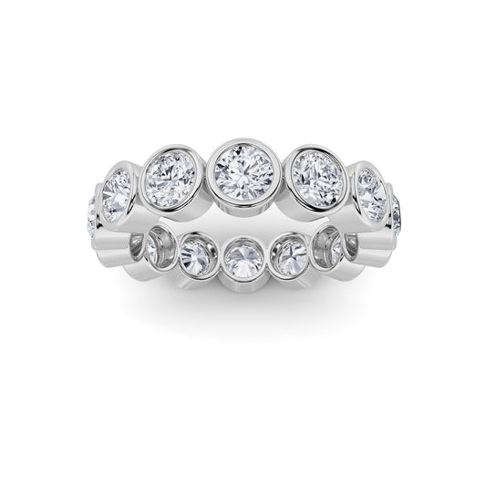 2.5CTW Round Lab-Grown Diamond Bezel Eternity Band Ring