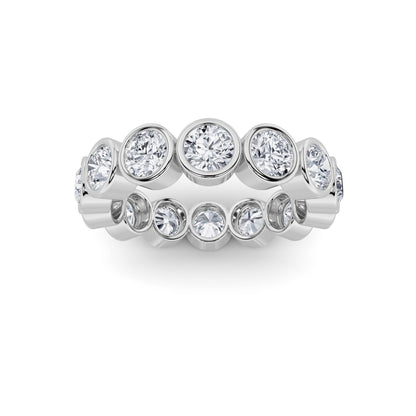 2.5CTW Round Lab-Grown Diamond Bezel Eternity Band Ring 14 Stones