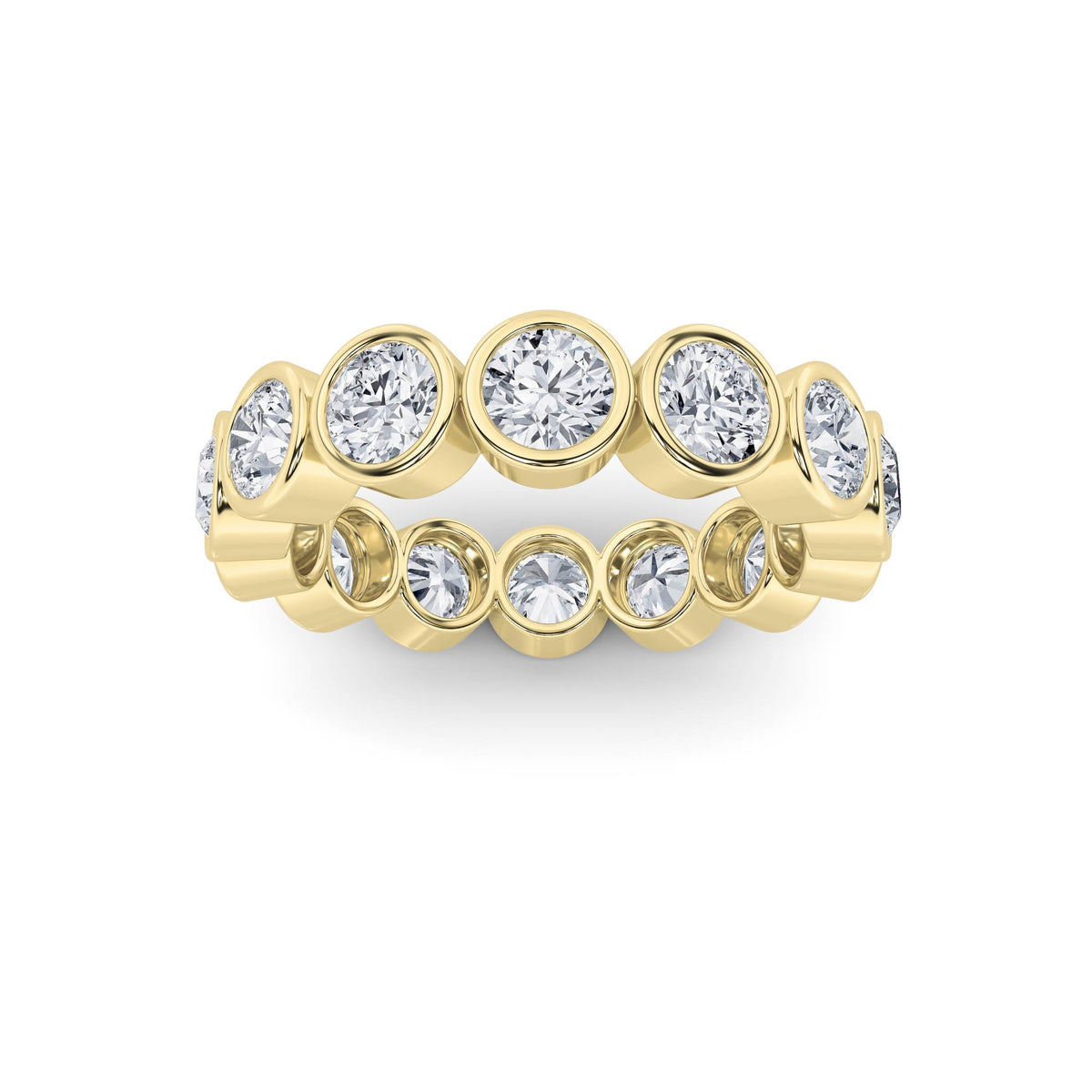 2.5CTW Round Lab-Grown Diamond Bezel Eternity Band Ring 14 Stones
