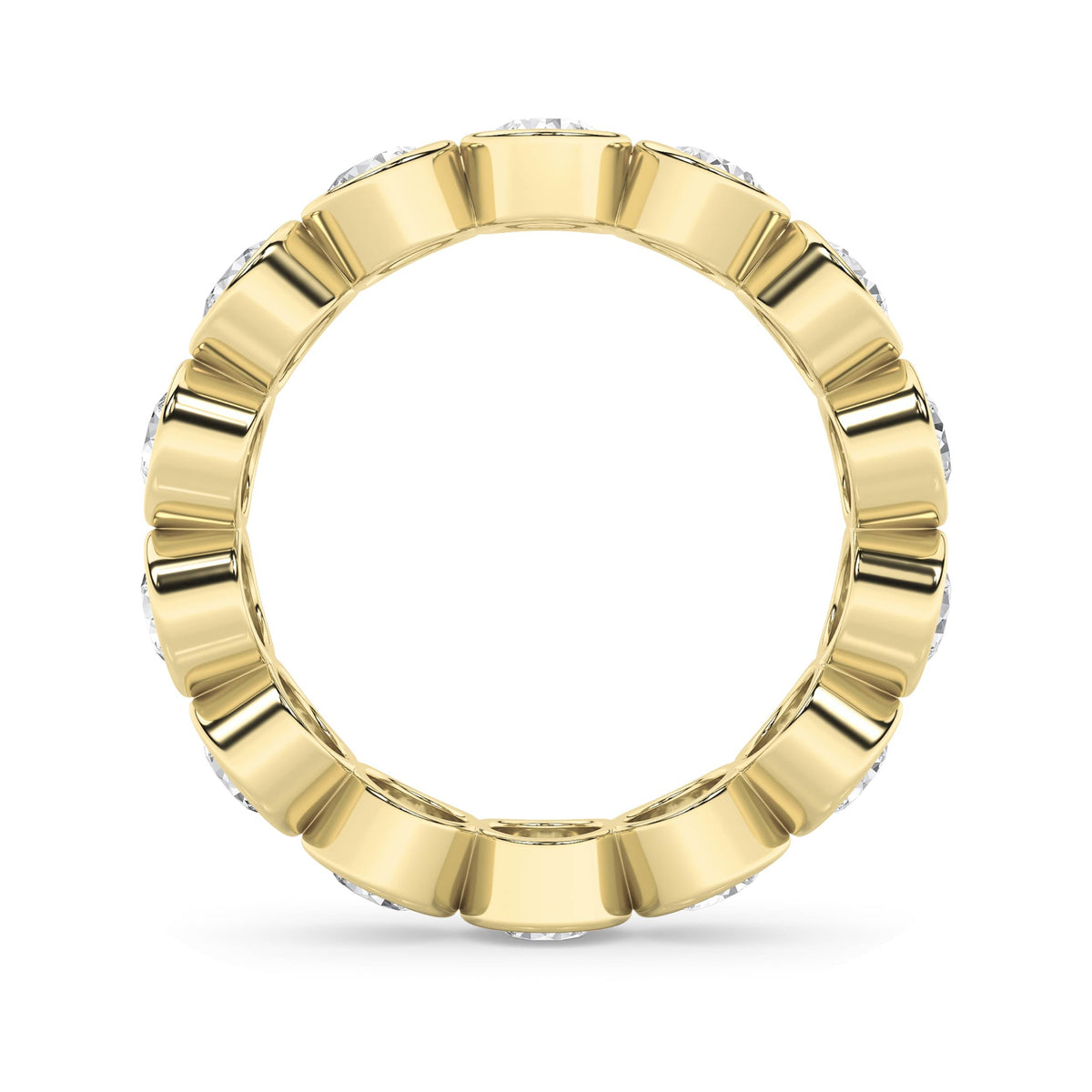 2.5CTW Round Lab-Grown Diamond Bezel Eternity Band Ring 14 Stones