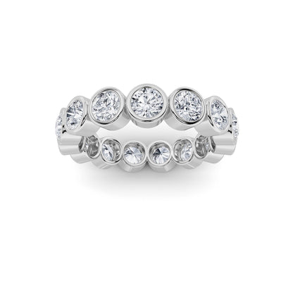 2.7CTW Round Lab-Grown Diamond Bezel Eternity Band Ring
