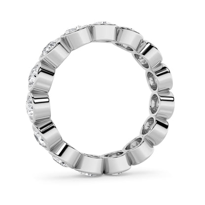 2.7CTW Round Lab-Grown Diamond Bezel Eternity Band Ring