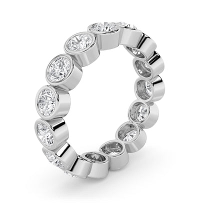 2.75CTW Round Lab-Grown Diamond Bezel Eternity Band Ring 4.3mm Width