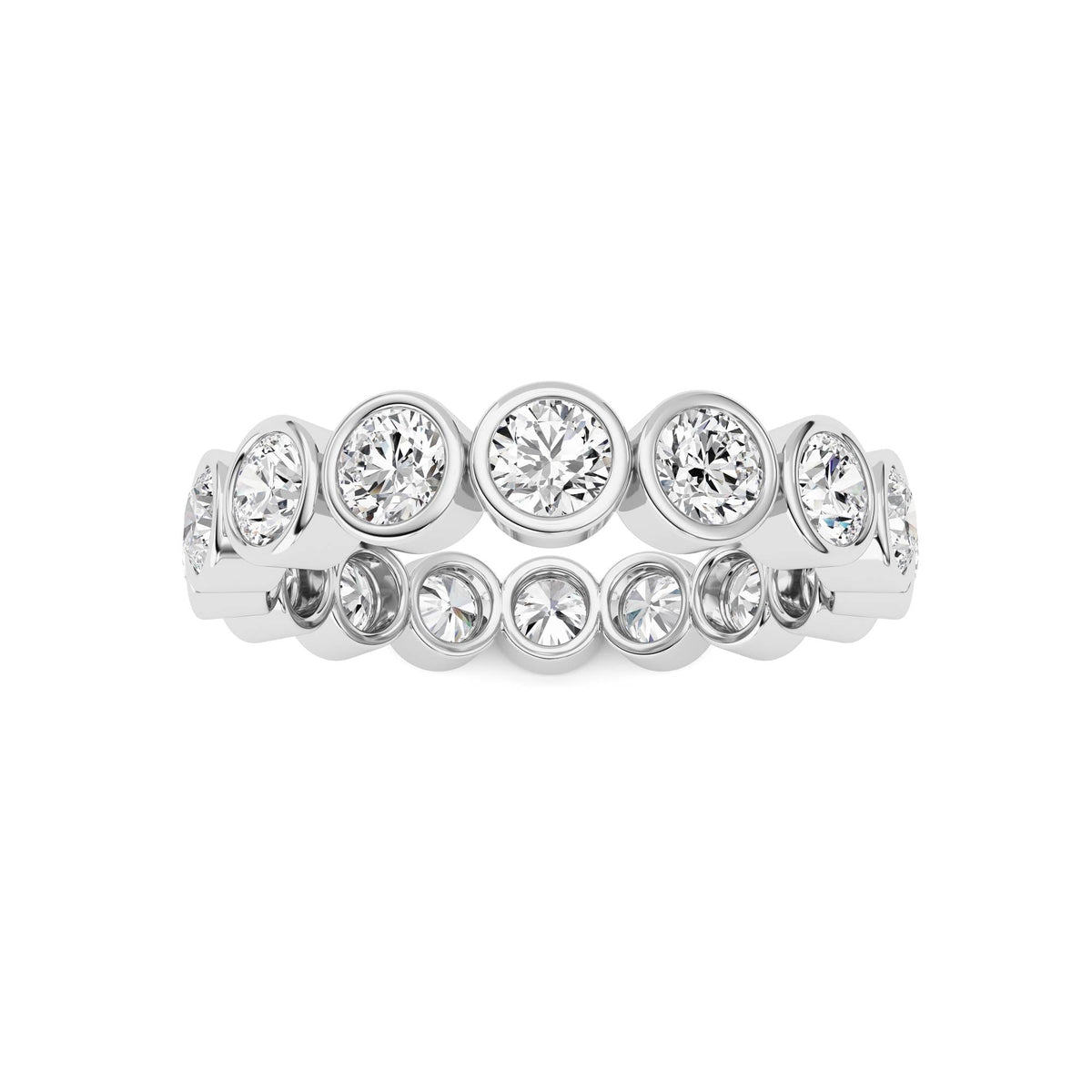 2.9CTW Round Lab-Grown Diamond Bezel Eternity Band Ring