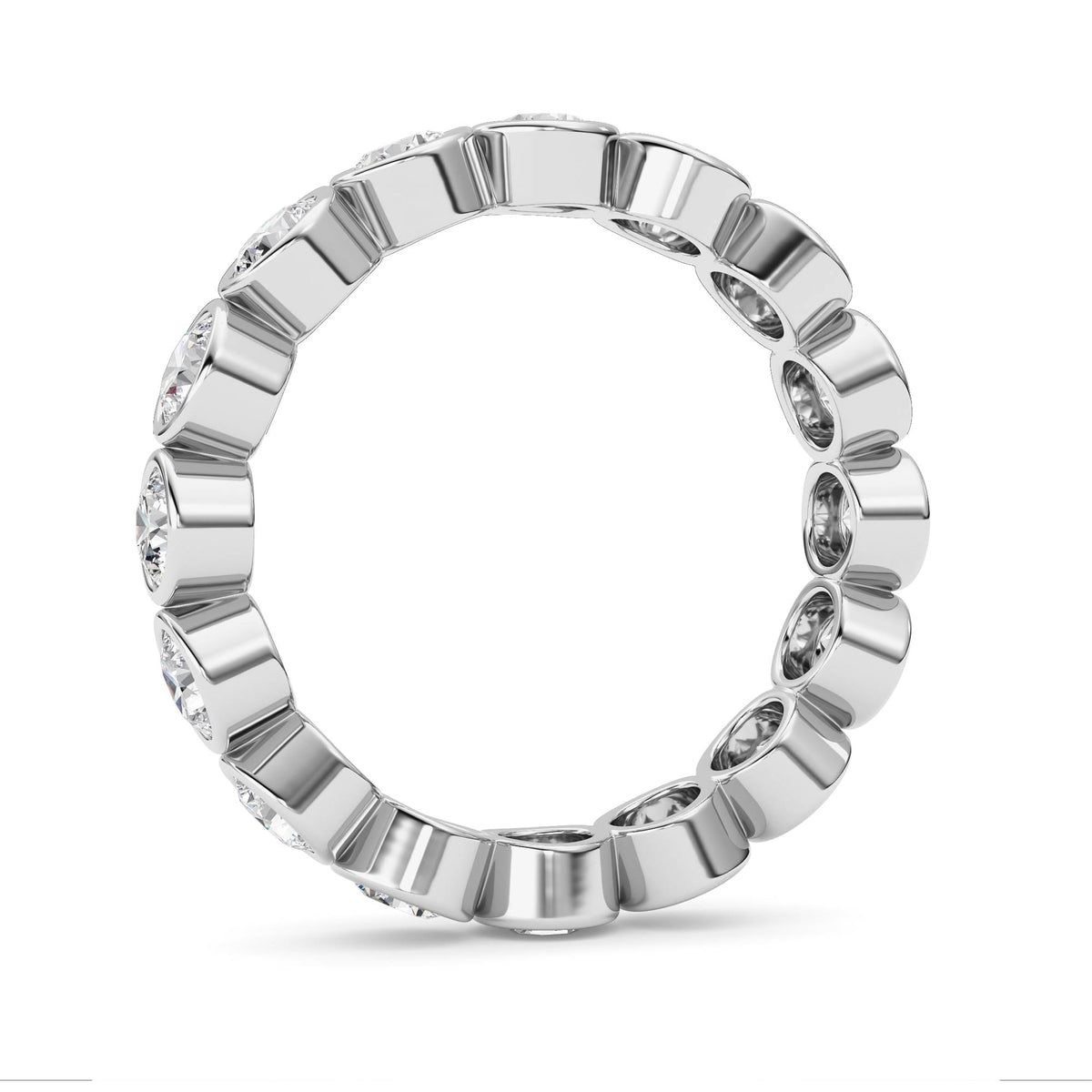 2.9CTW Round Lab-Grown Diamond Bezel Eternity Band Ring