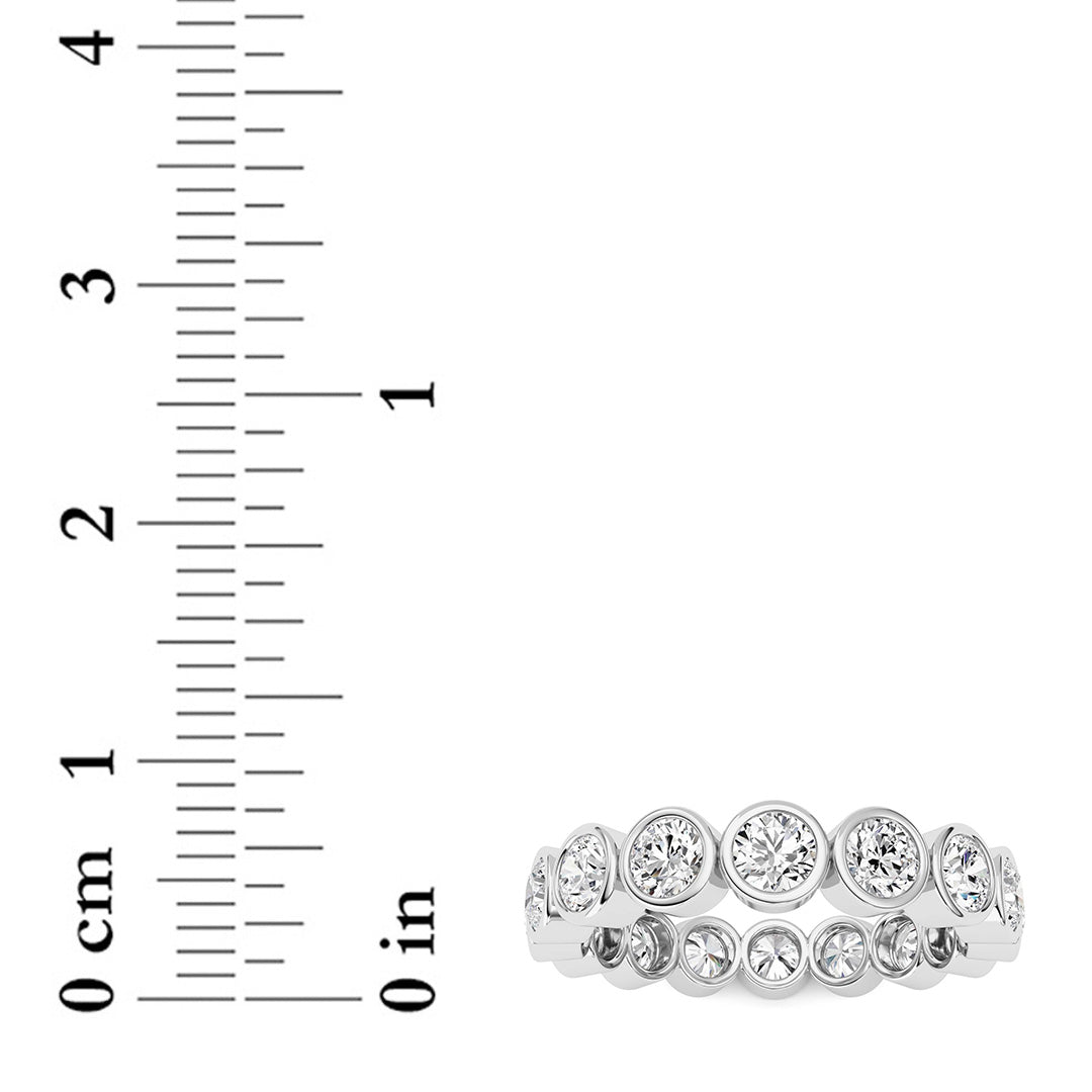 2.9CTW Round Lab-Grown Diamond Bezel Eternity Band Ring