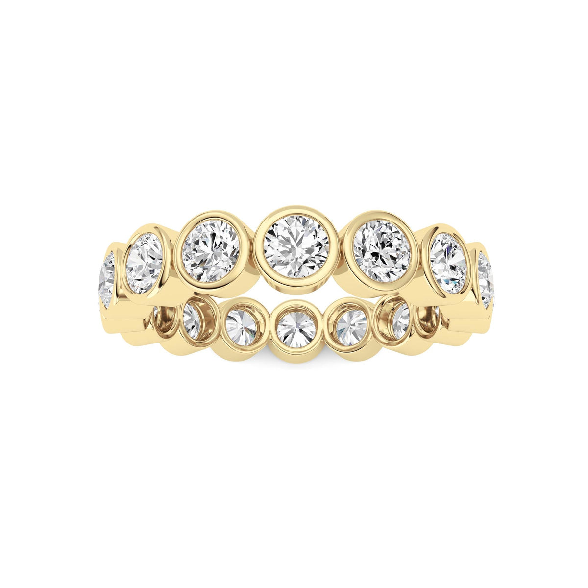 2.9CTW Round Lab-Grown Diamond Bezel Eternity Band Ring