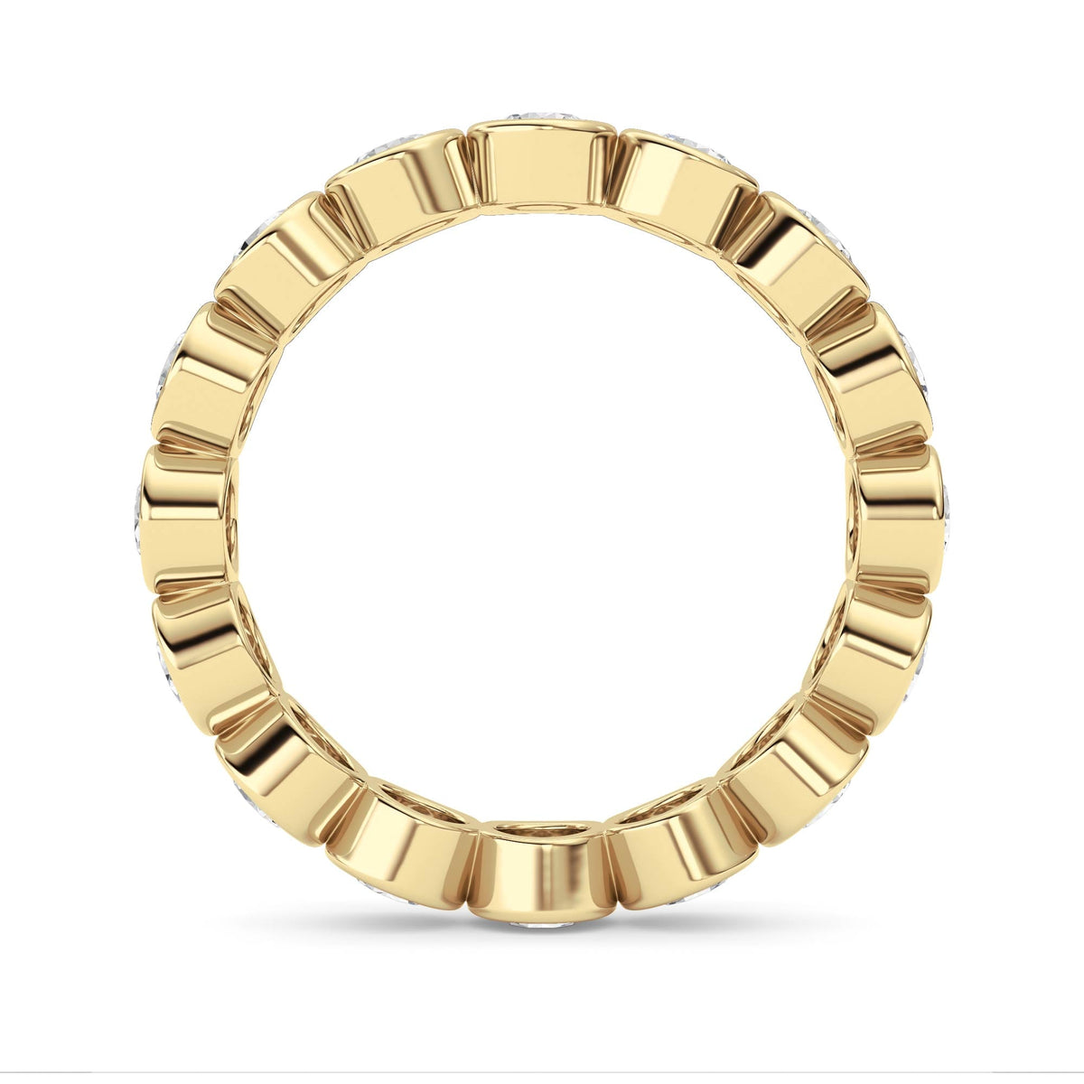 2.9CTW Round Lab-Grown Diamond Bezel Eternity Band Ring