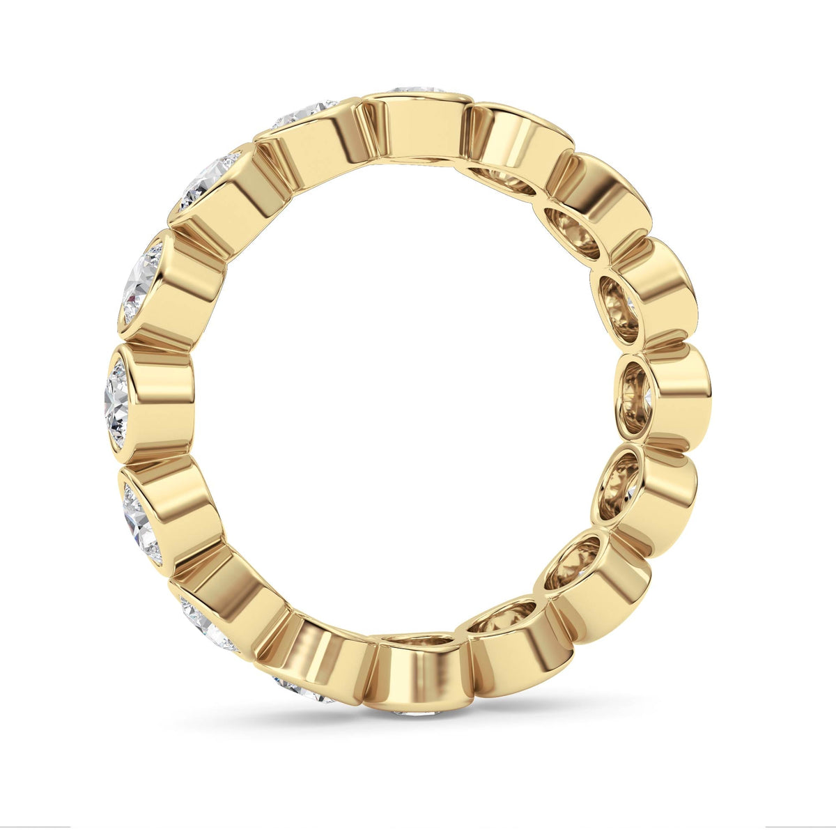 2.9CTW Round Lab-Grown Diamond Bezel Eternity Band Ring