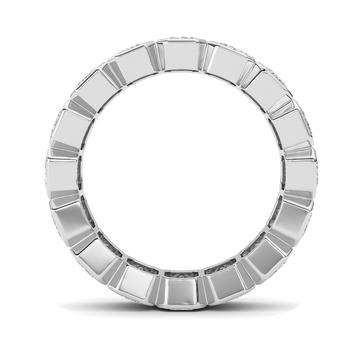3.2CTW Emerald Lab-Grown Diamond Bezel Eternity Band Ring 16 Stones
