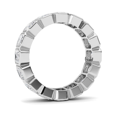 3.2CTW Emerald Lab-Grown Diamond Bezel Eternity Band Ring 16 Stones