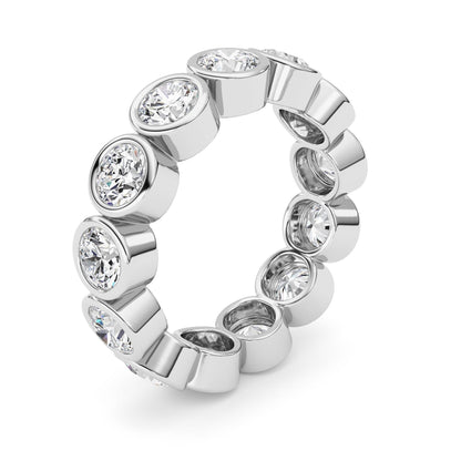 2.9CTW Round Lab-Grown Diamond Bezel Eternity Band Ring 13 Stones