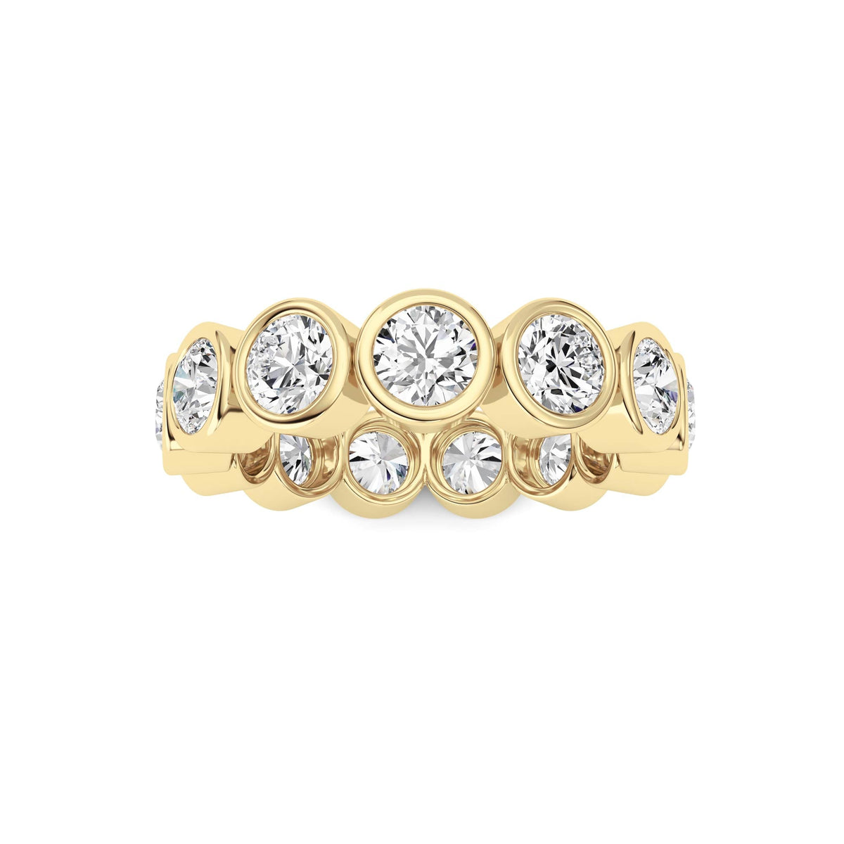 2.9CTW Round Lab-Grown Diamond Bezel Eternity Band Ring 13 Stones