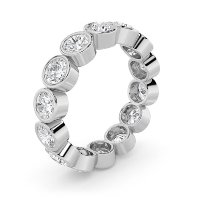 3CTW Round Lab-Grown Diamond Bezel Eternity Band Ring