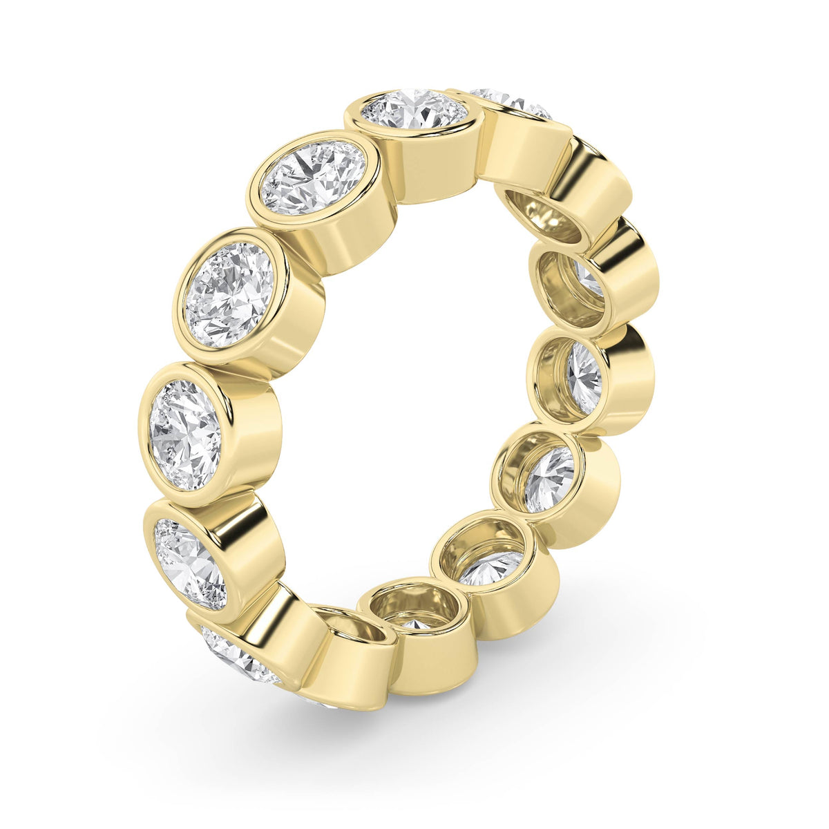 3CTW Round Lab-Grown Diamond Bezel Eternity Band Ring