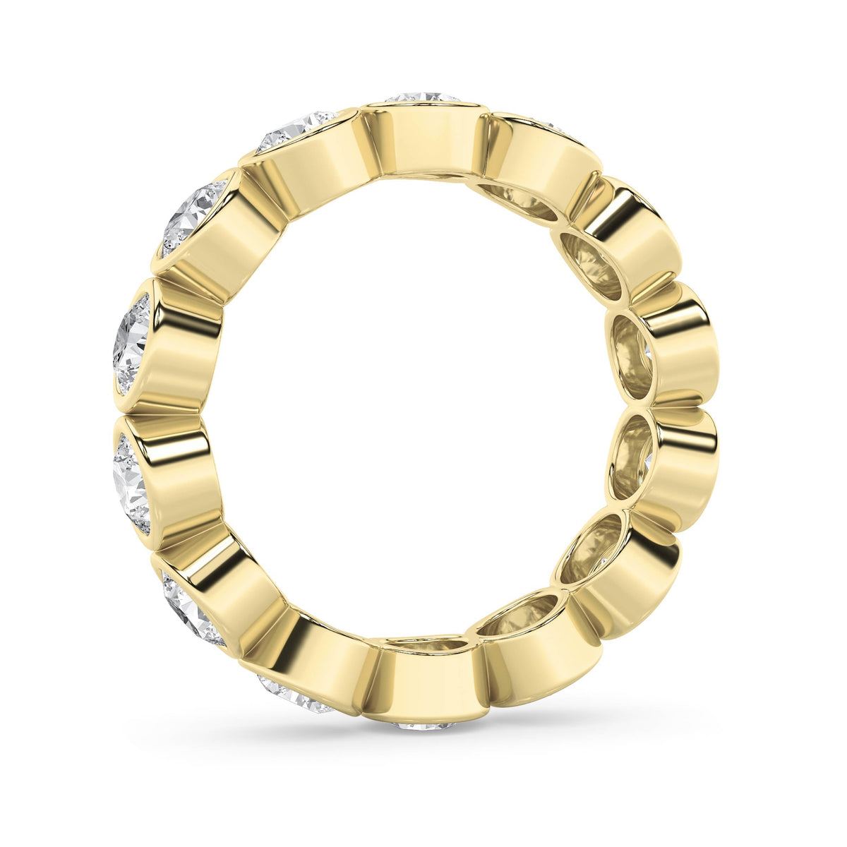 3CTW Round Lab-Grown Diamond Bezel Eternity Band Ring