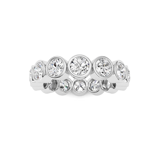 3.1CTW Round Lab-Grown Diamond Bezel Eternity Band Ring 14 Stones