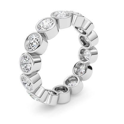 3.1CTW Round Lab-Grown Diamond Bezel Eternity Band Ring 14 Stones