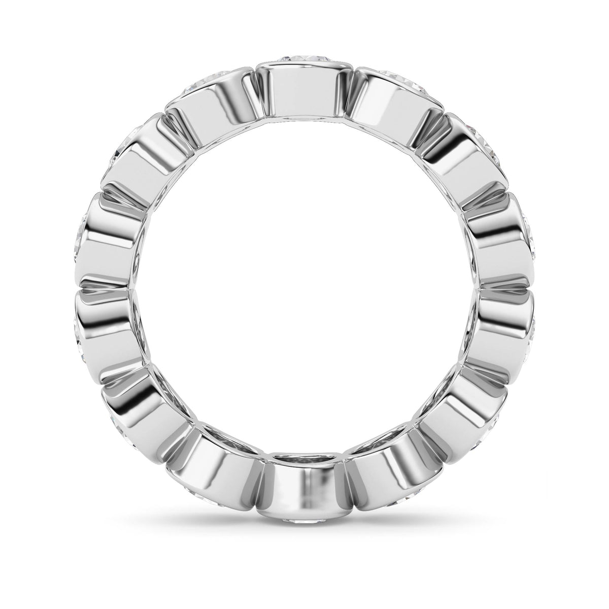 3.1CTW Round Lab-Grown Diamond Bezel Eternity Band Ring 14 Stones