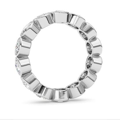 3.1CTW Round Lab-Grown Diamond Bezel Eternity Band Ring 14 Stones